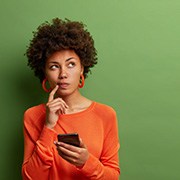 Lady thinks something over